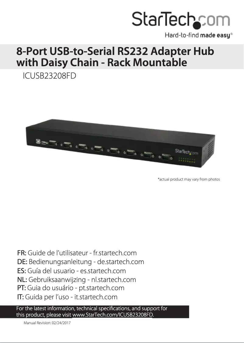 First page image of the manual for ICUSB23208FD