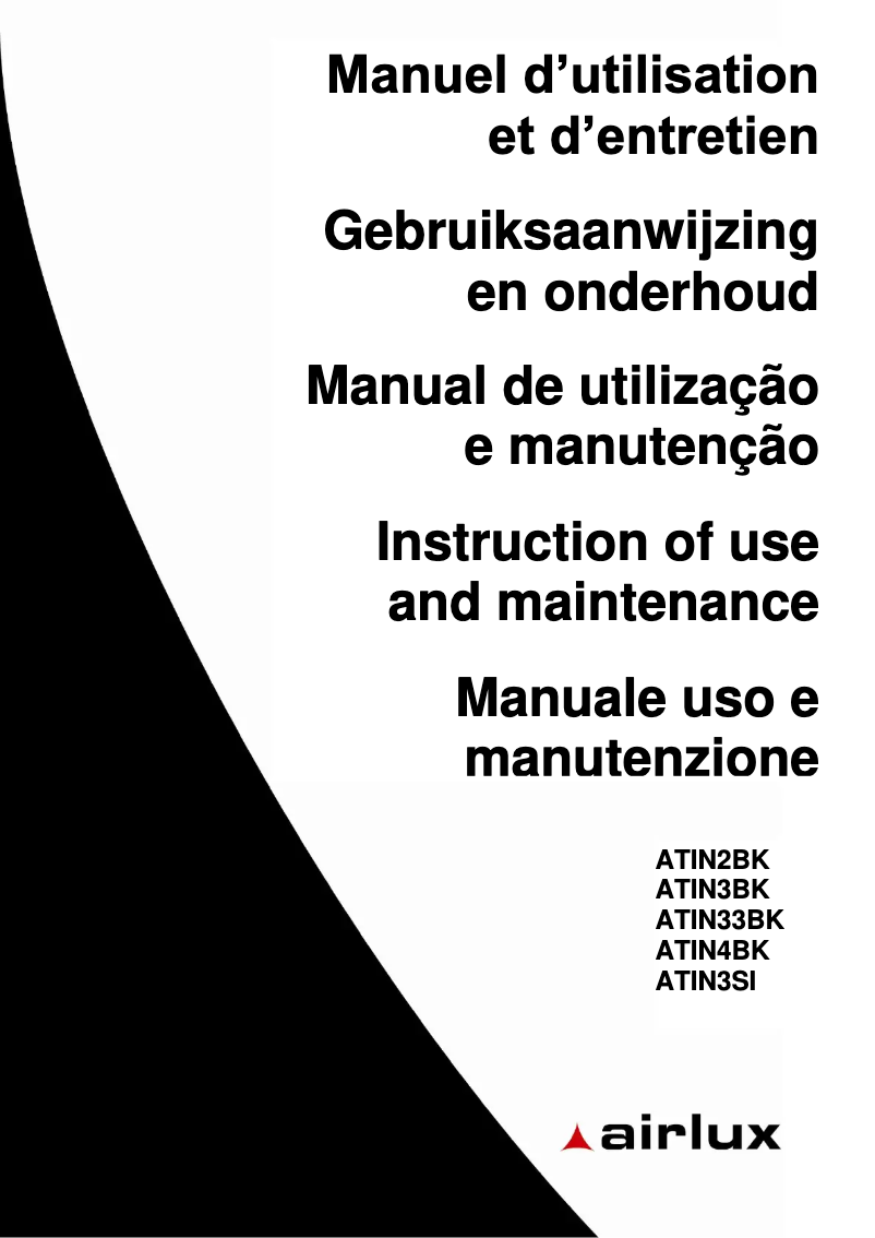 First page image of the manual for ATIN3BK