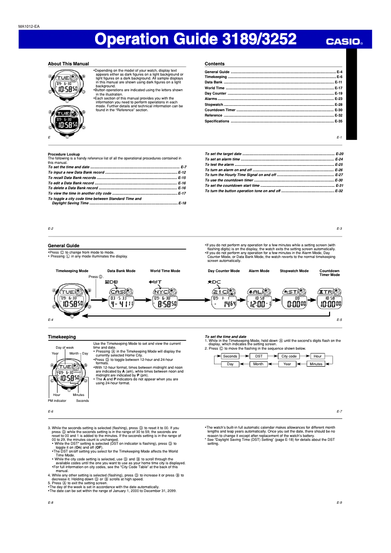 First page image of the manual for Baby-G BG-169R-8BER