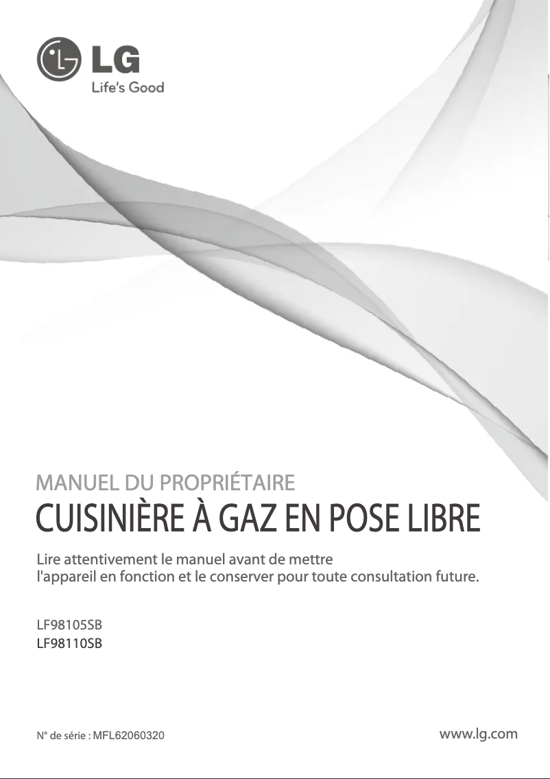 First page image of the manual for LF98110SB