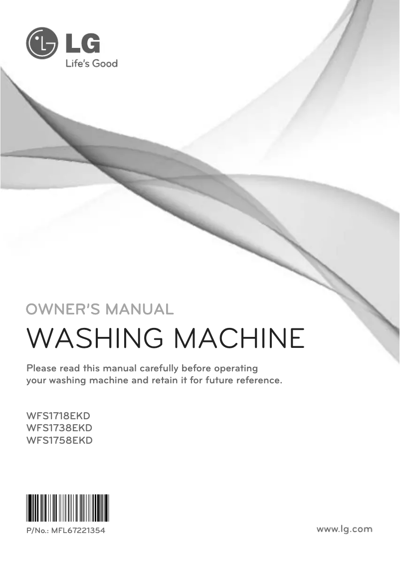 Page 1 of the manual User Manual LG WFS1758EKD
