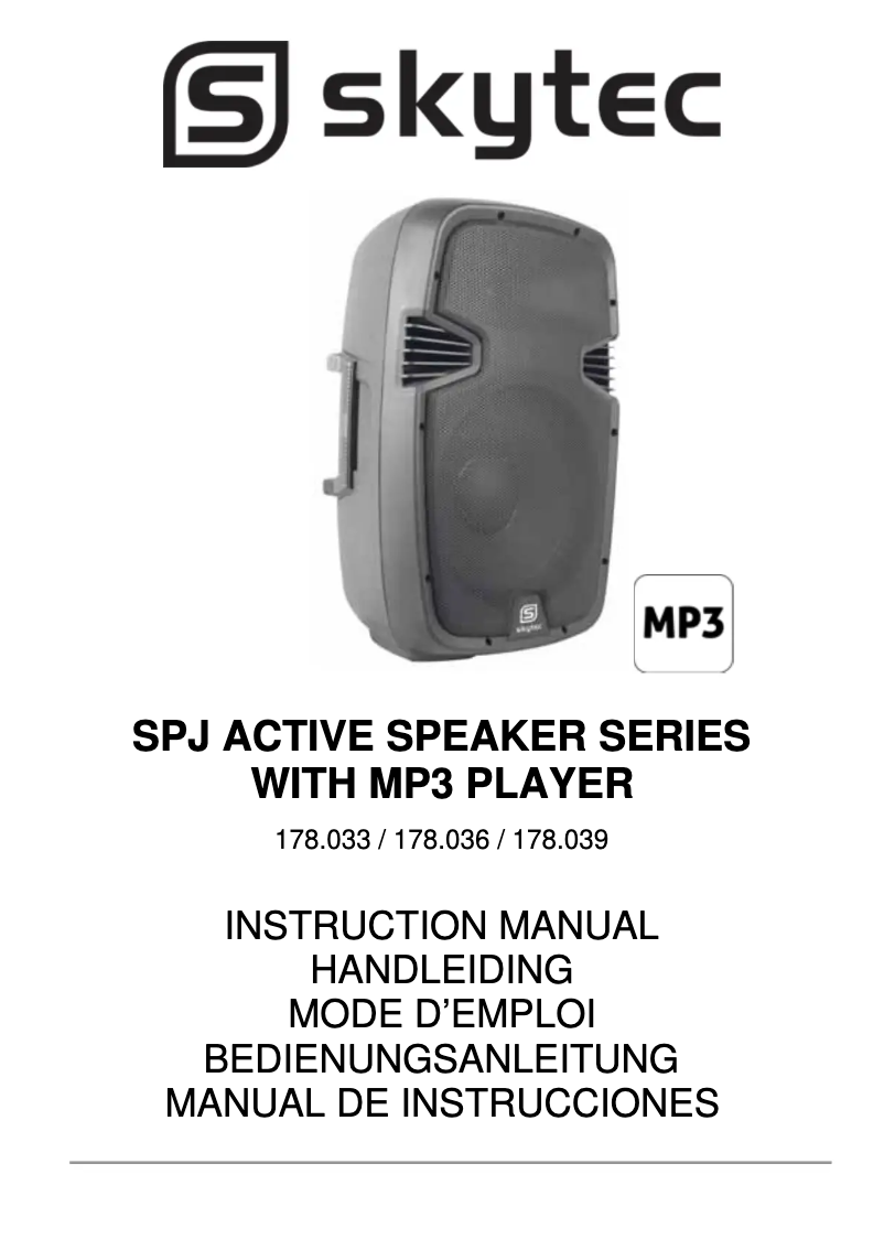 Page 1 of the manual User Manual Skytec SPJ-1000AD MP3