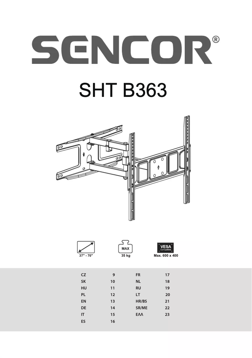First page image of the manual for SHT B363