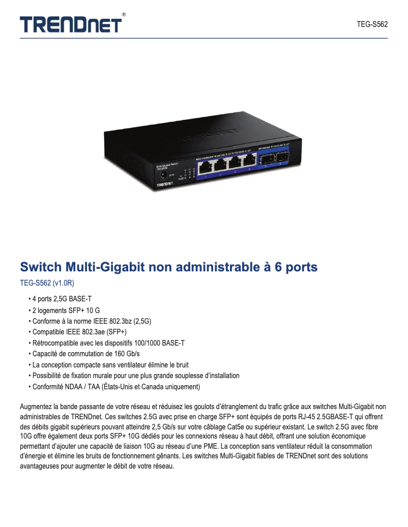 First page image of the manual for TEG-S562