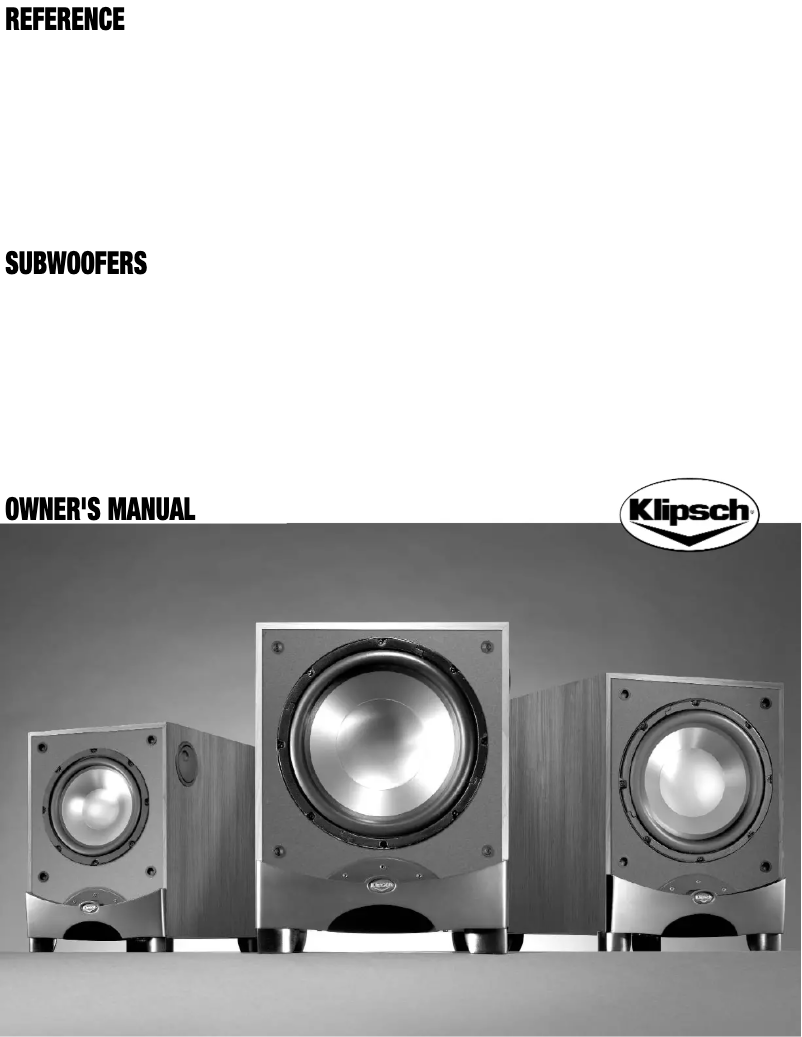 First page image of the manual for Reference Sub