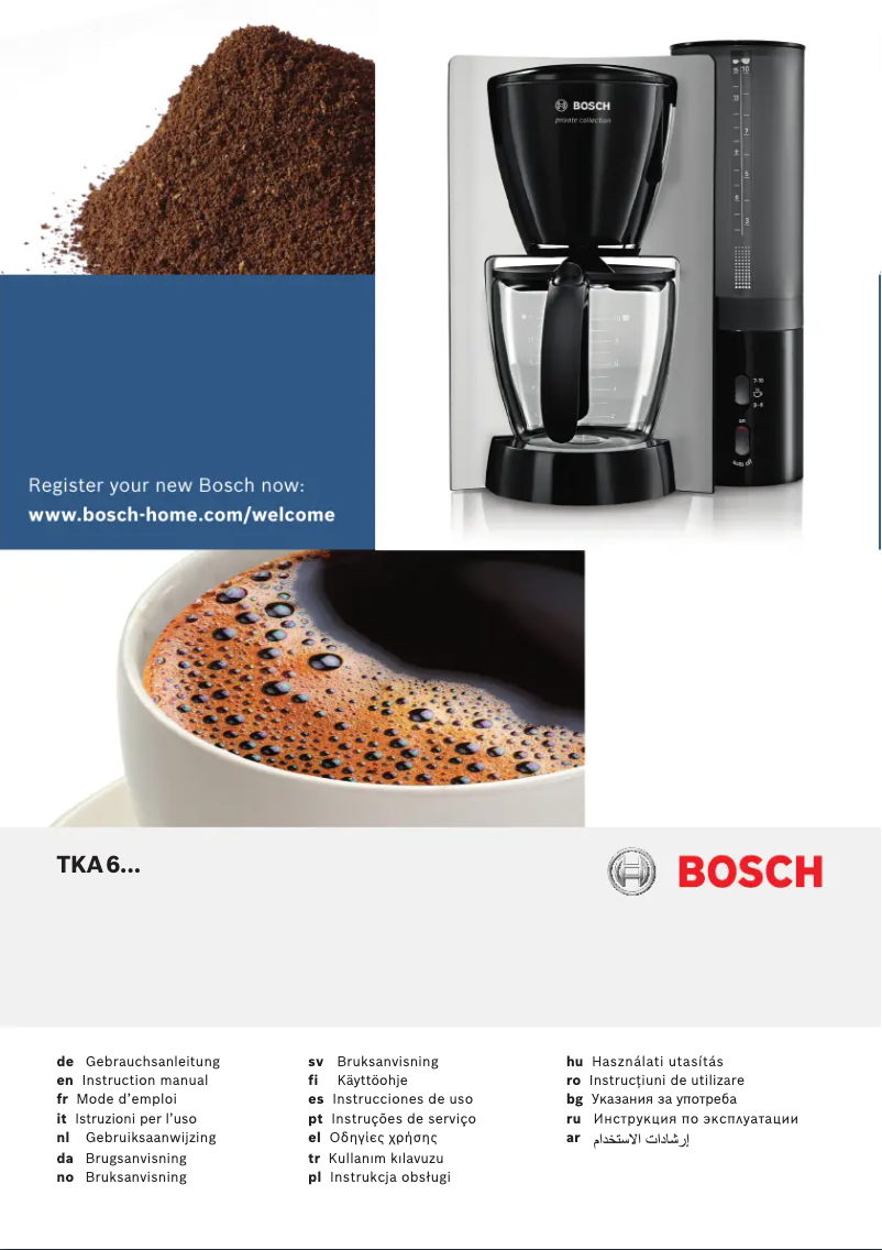 Page 1 of the manual User Manual Bosch Private Collection TKA6031A