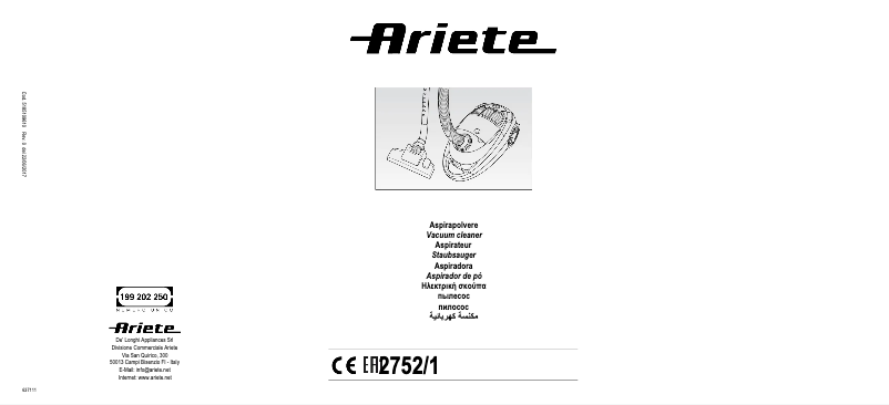 Page 1 of the manual User Manual Ariete 2752