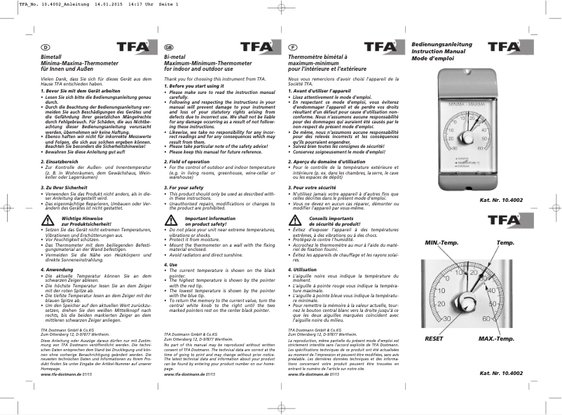 First page image of the manual for 10.4002