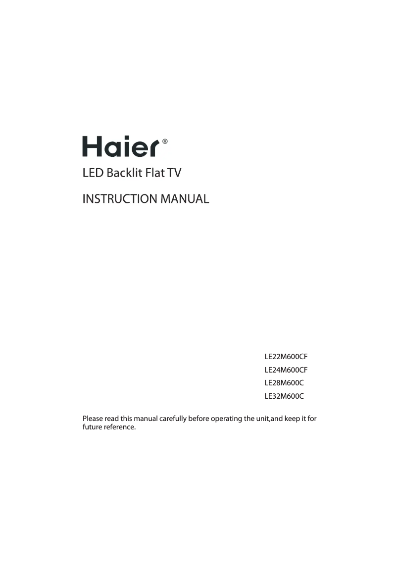Page 1 of the manual User Manual Haier LE24M660CF