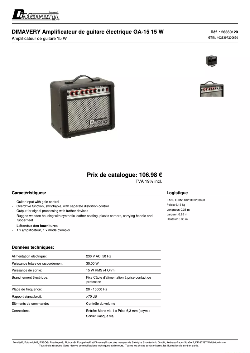 First page image of the manual for GA-15