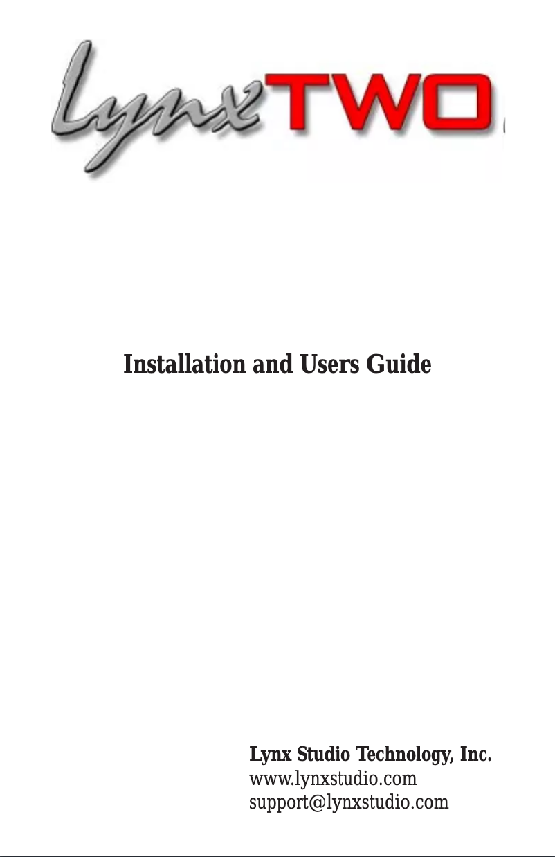 First page image of the manual for Two