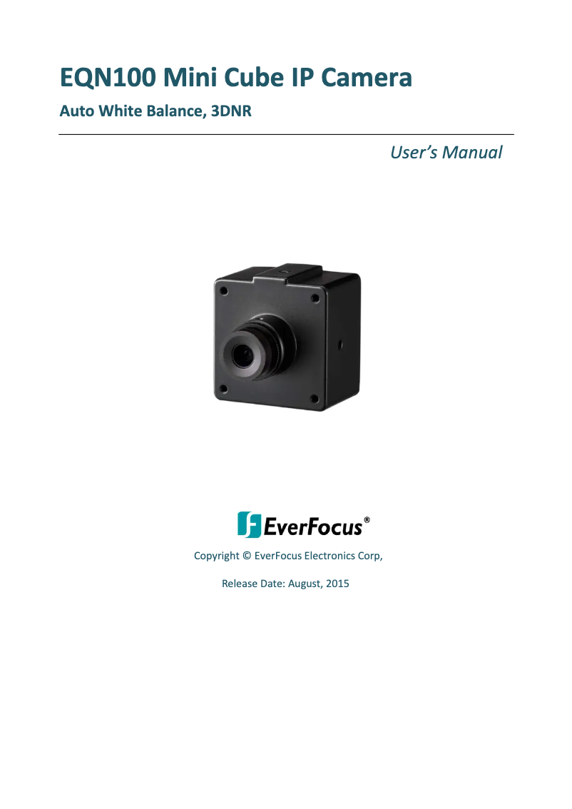 Page 1 of the manual User Manual EverFocus EQN100