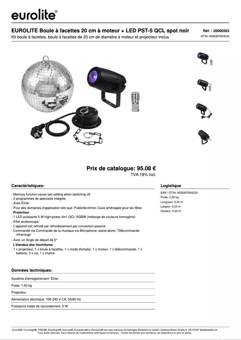 First page image of the manual for LED PST-5