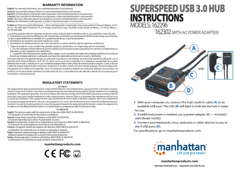 First page image of the manual for 162302
