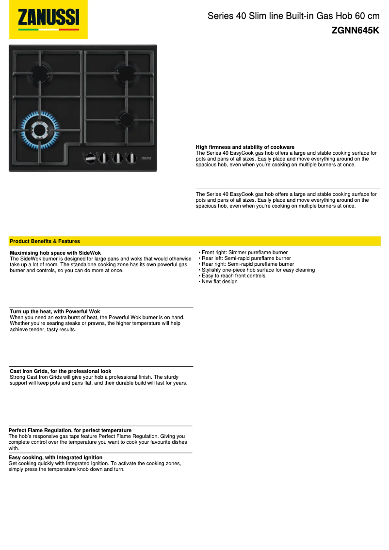 First page image of the manual for ZGNN645K
