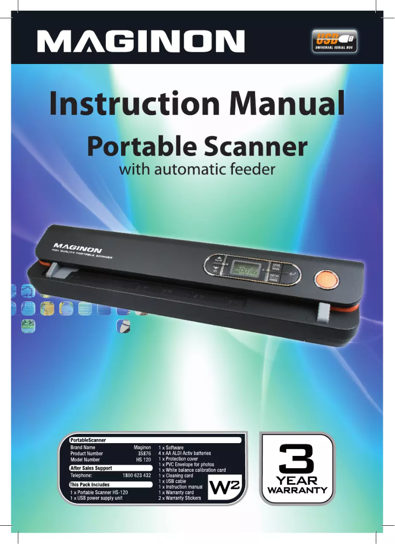 First page image of the manual for HS-120