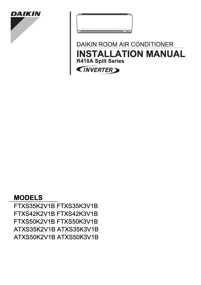 First page image of the manual for Inverter ATXS35K3V1B