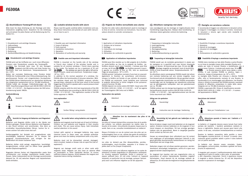 First page image of the manual for FG300A