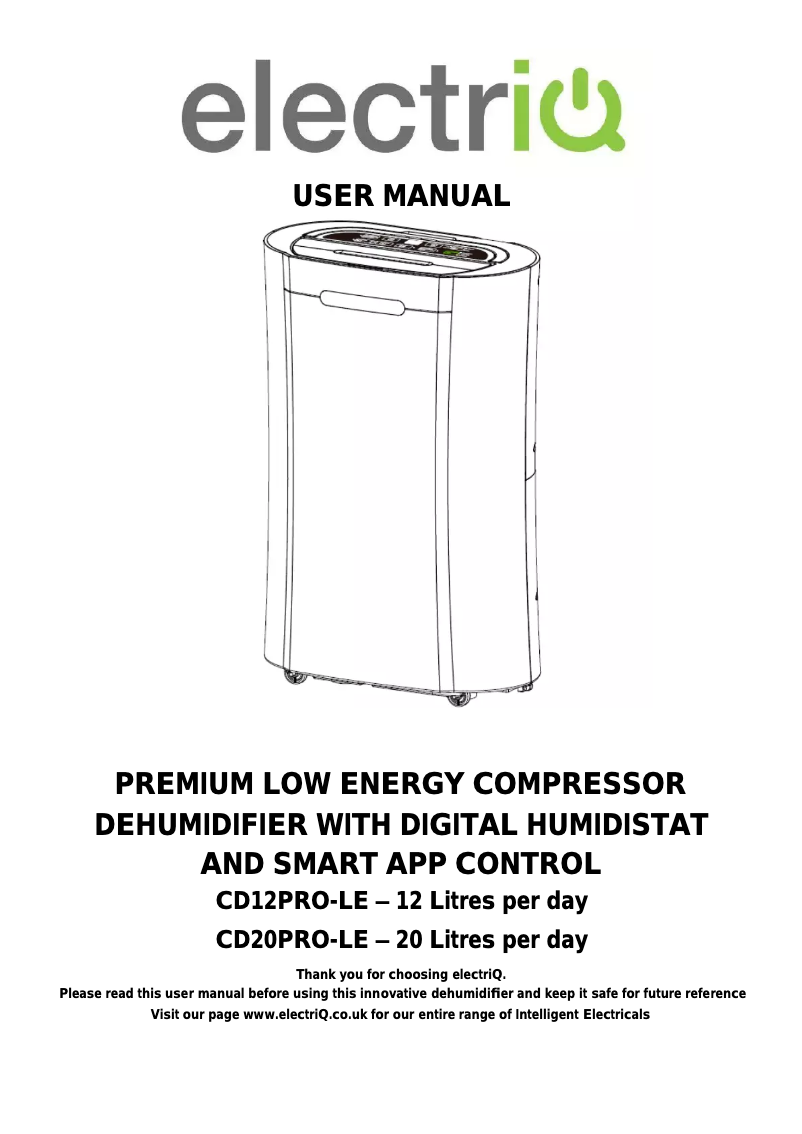 Page 1 of the manual User Manual ElectriQ CD12PRO-LE