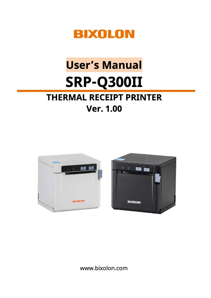 First page image of the manual for SRP-Q300II