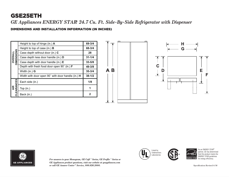 First page image of the manual for GSE25ETHBB