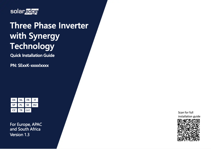 First page image of the manual for SE66.6K-RW00IBPM4