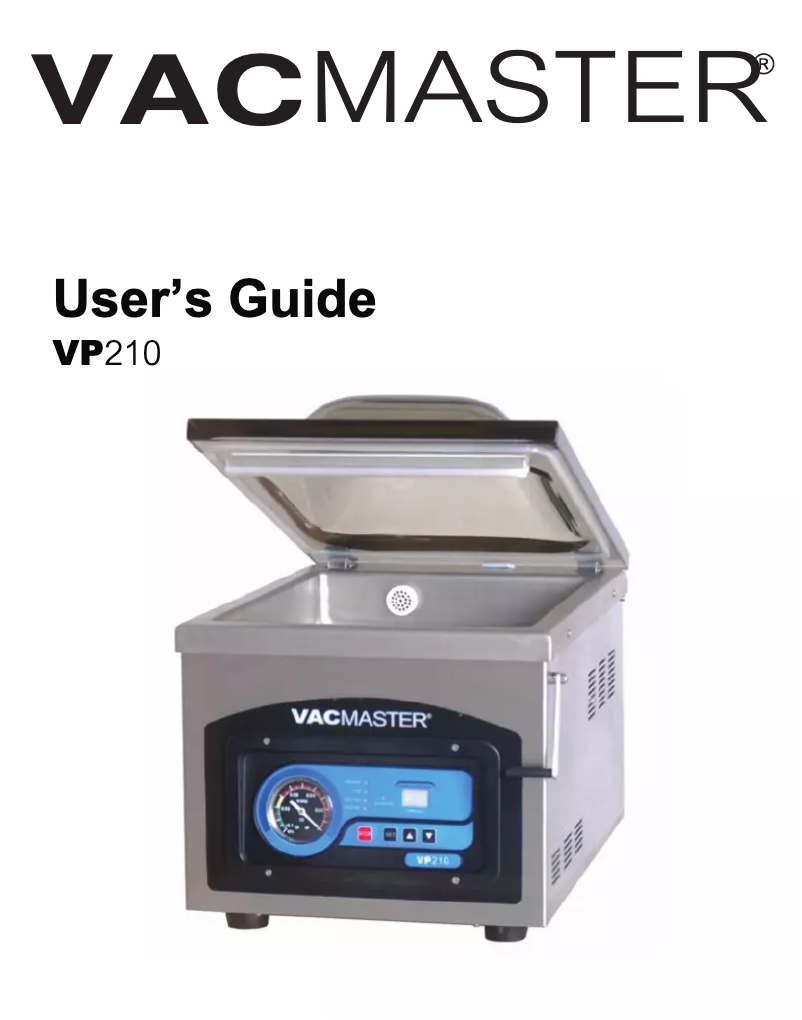 Page 1 of the manual User Manual Vacmaster VP210