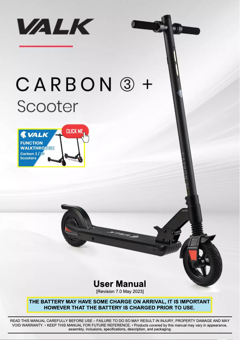 First page image of the manual for Carbon 3+