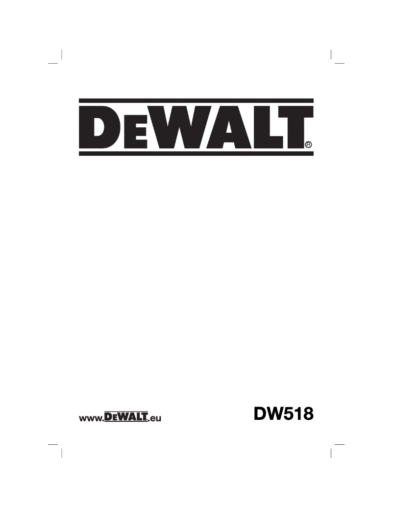 First page image of the manual for DW518