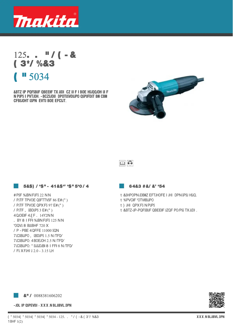 First page image of the manual for GA5034