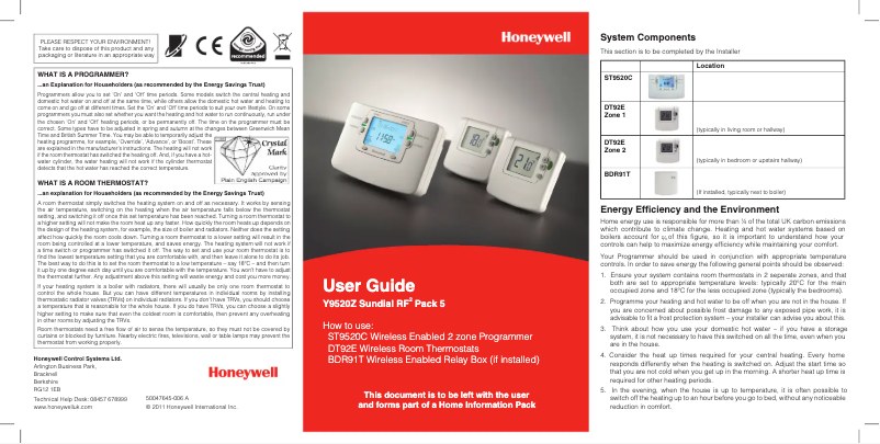 First page image of the manual for ST9520C