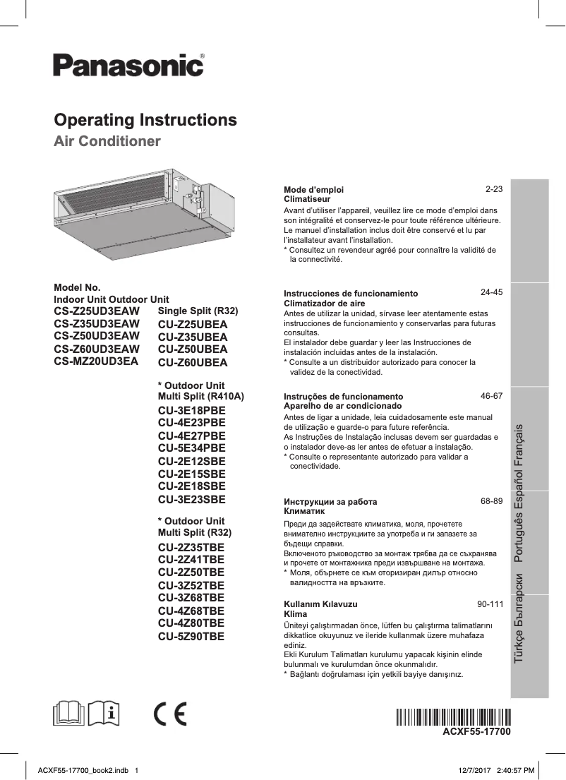 Page 1 of the manual User Manual Panasonic CS-Z60UD3EAW