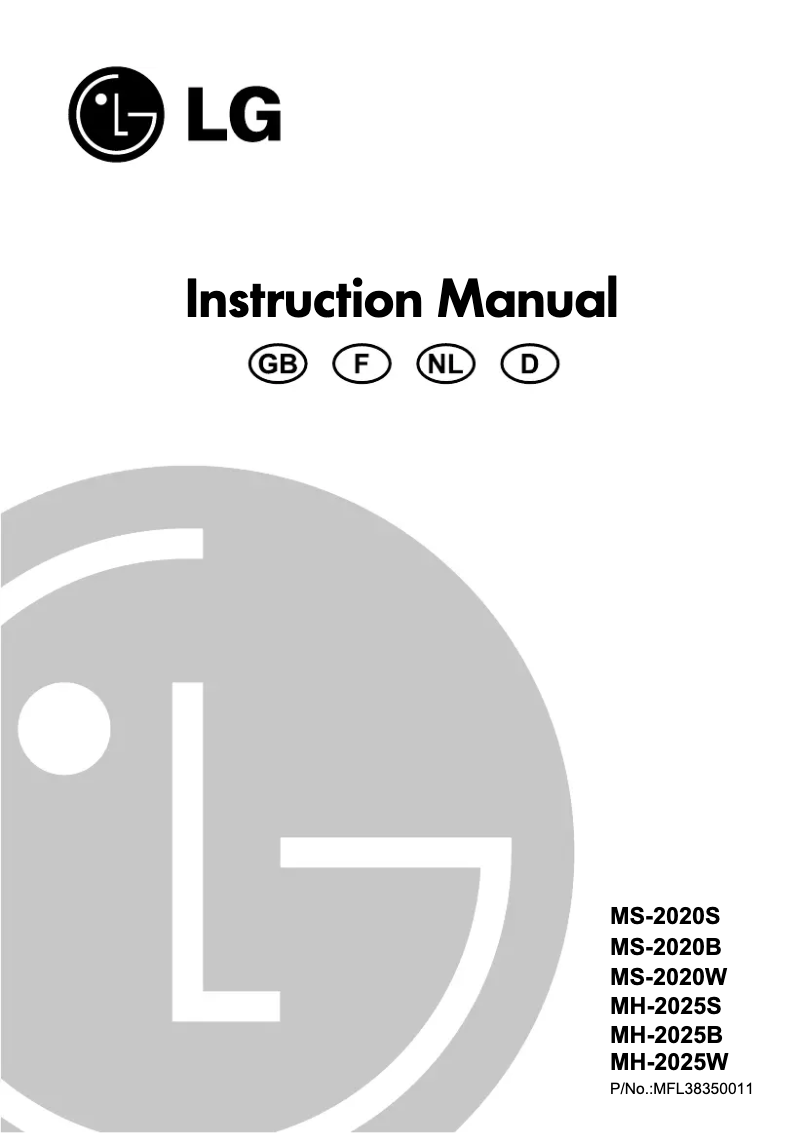 First page image of the manual for MS-2020W
