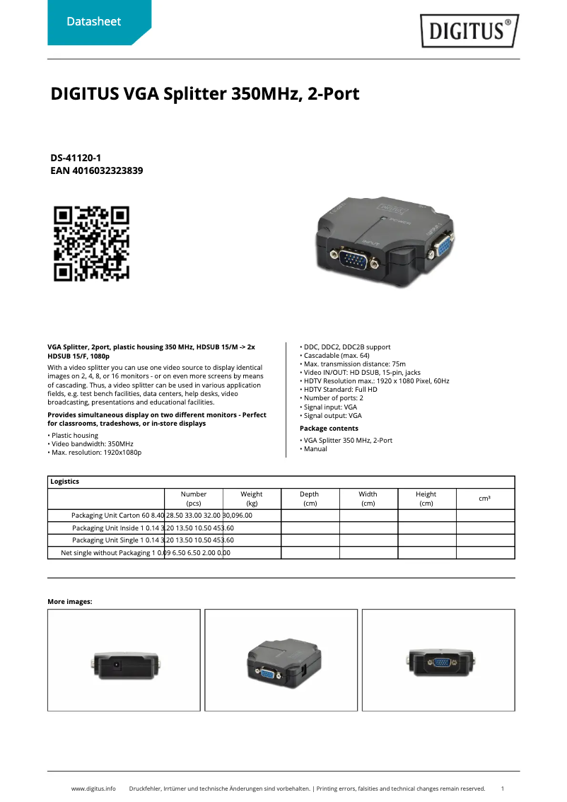 First page image of the manual for DS-41120-1