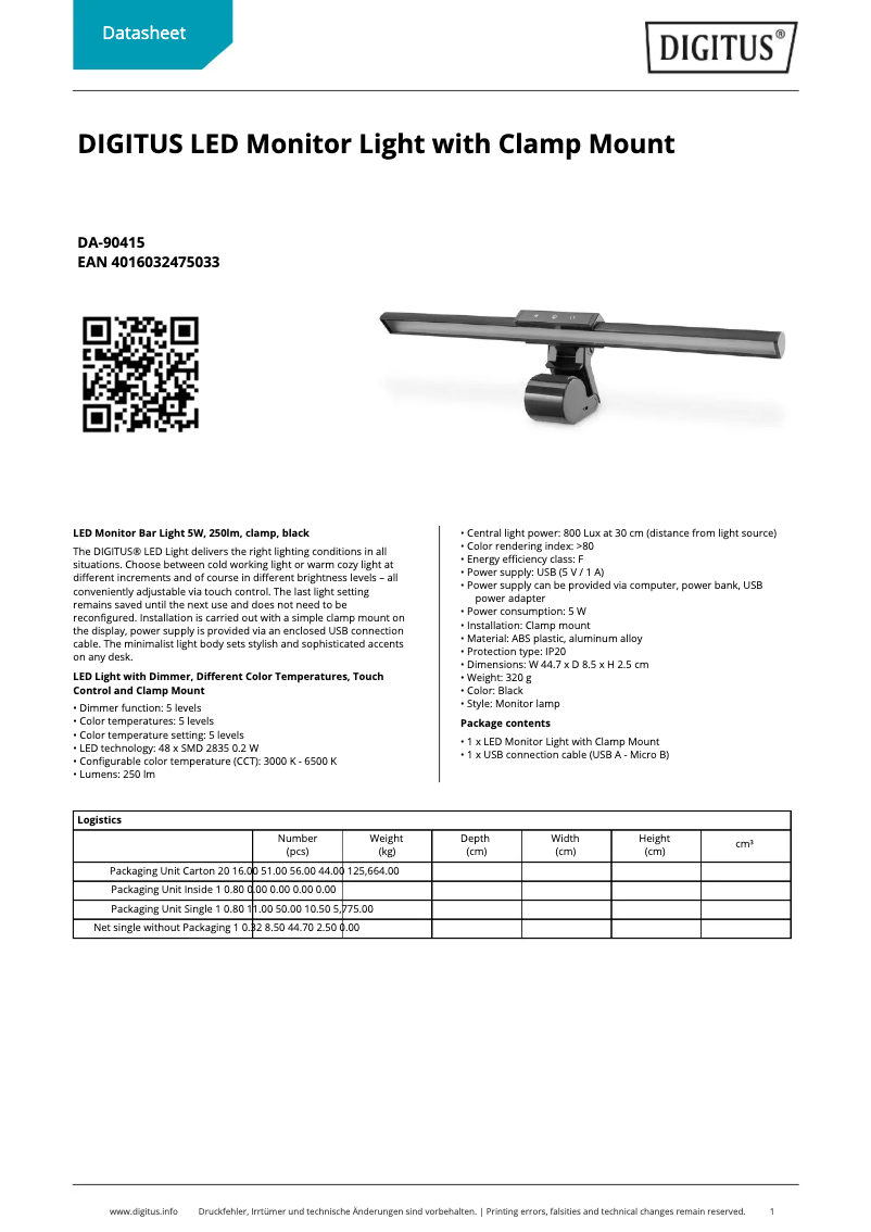 First page image of the manual for DA-90415