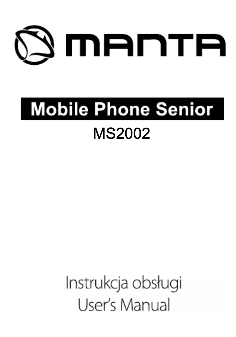 Page 1 of the manual User Manual Manta MS2002