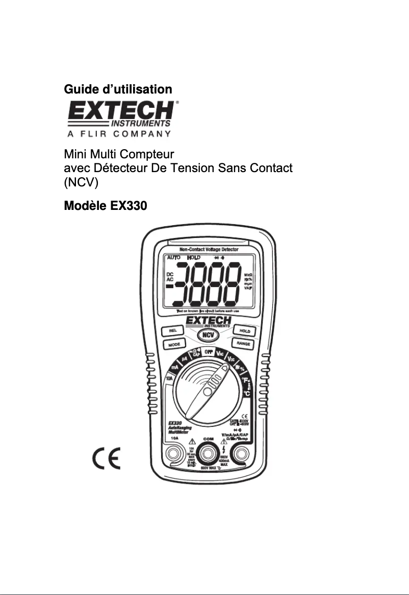 Page 1 of the manual User Manual Extech EX330