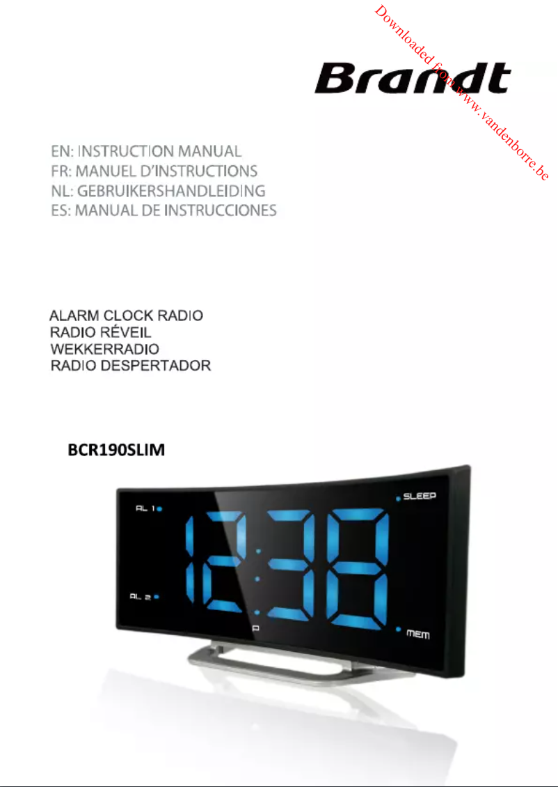 First page image of the manual for BCR190SLIM