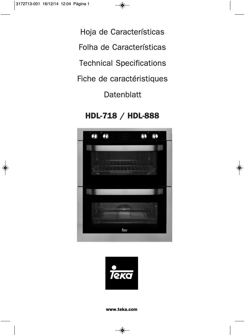 Page 1 of the manual User Manual Teka HDL 888