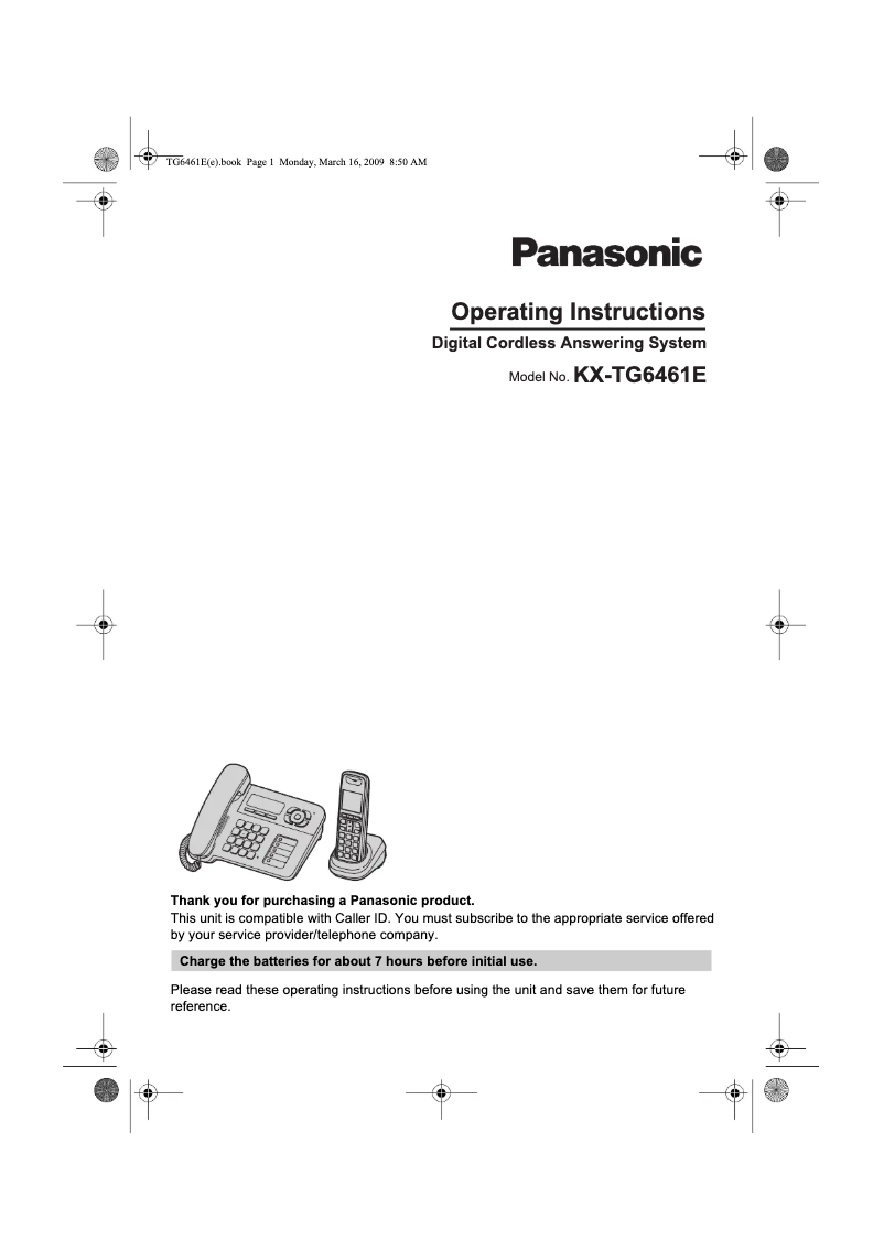 Page 1 of the manual User Manual Panasonic KX-TG6461E