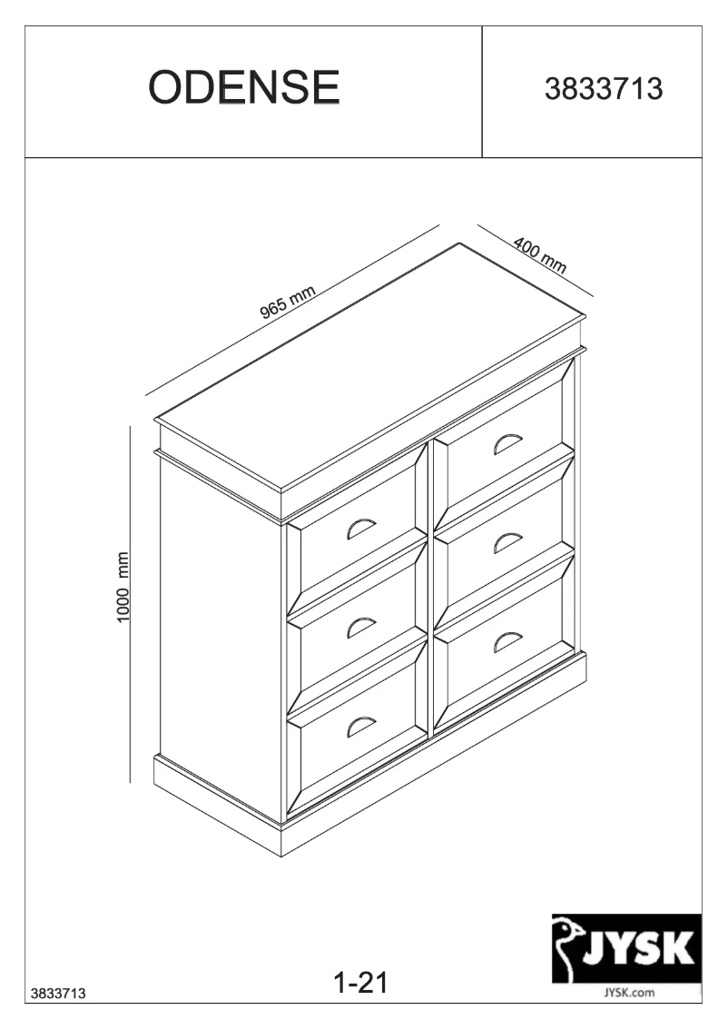 First page image of the manual for Odense (97x100x40)
