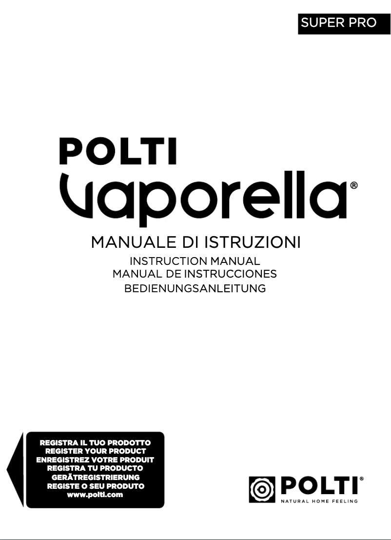 Page 1 of the manual User Manual Polti Super Pro