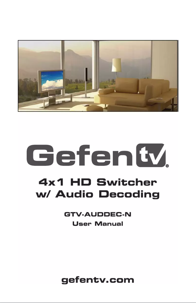 First page image of the manual for GTV-AUDDEC-N