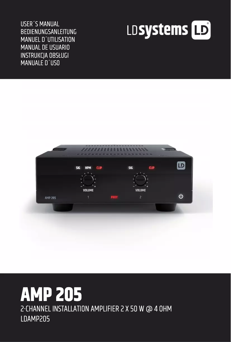 First page image of the manual for AMP 205