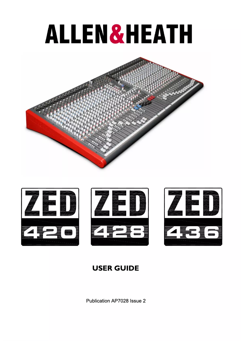 Page 1 of the manual User Manual Allen & Heath ZED-420