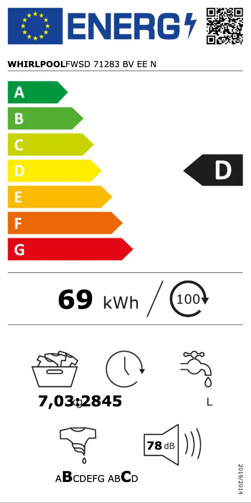 First page image of the manual for FWSD 71283 BV EE N