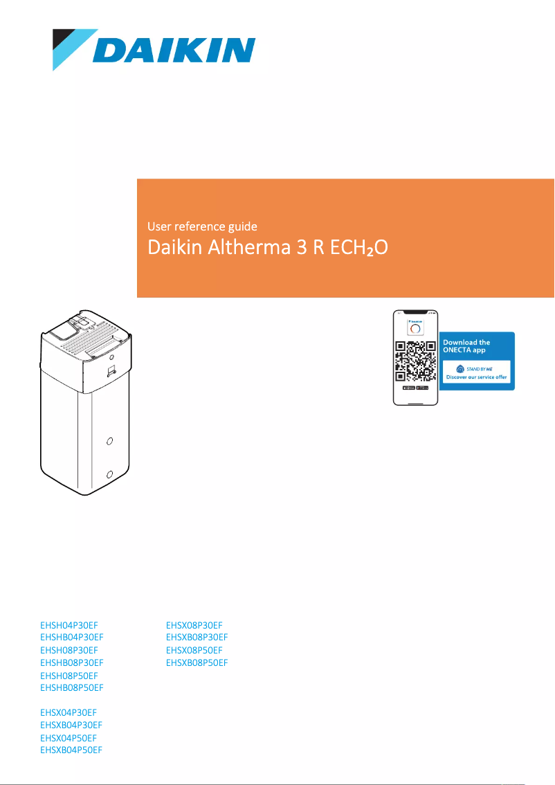 Page 1 of the manual User Manual Daikin EHSH08P50EF