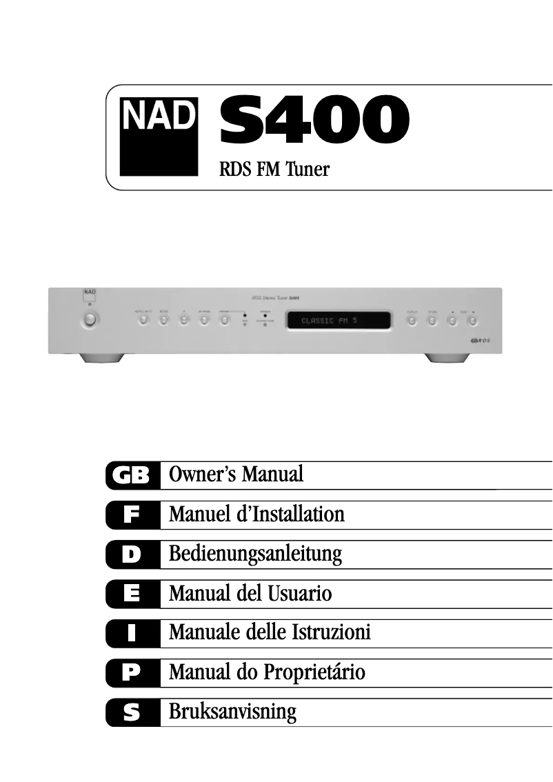 First page image of the manual for S400