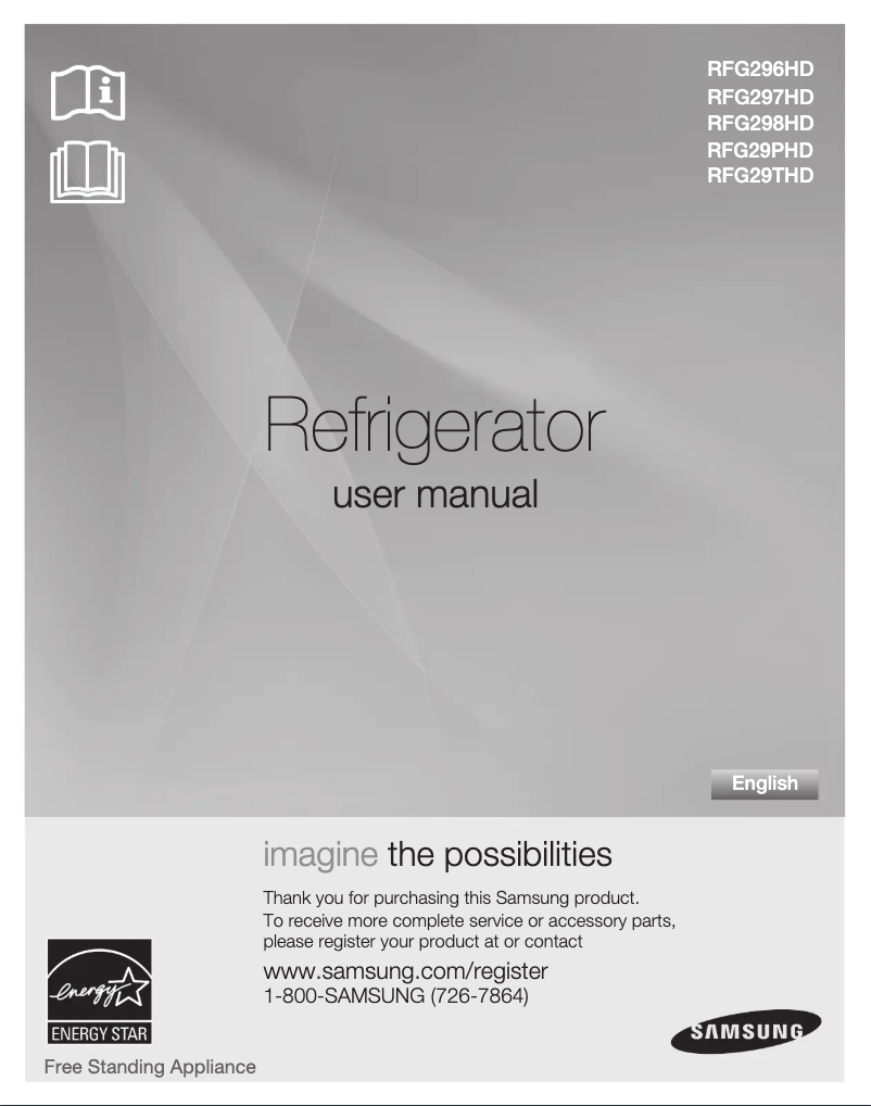 First page image of the manual for RFG297HDRS