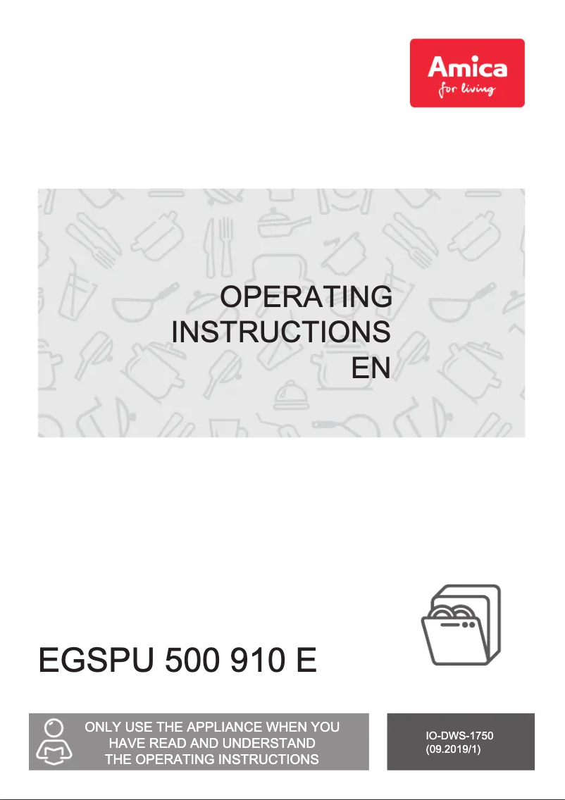 First page image of the manual for EGSPU 500 910 E